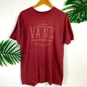 VANS Men’s Maroon Graphic Logo T Shirt Size Large